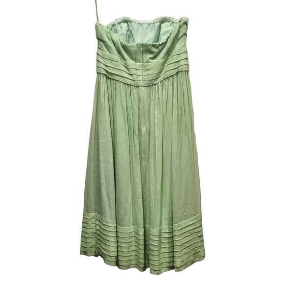 J. Crew Juliet Mint Green 100% Silk Chiffon Strapless Midi Dress, 4 - Picture 5 of 8